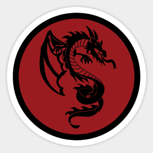 Red Circle Tribal Dragon Sticker